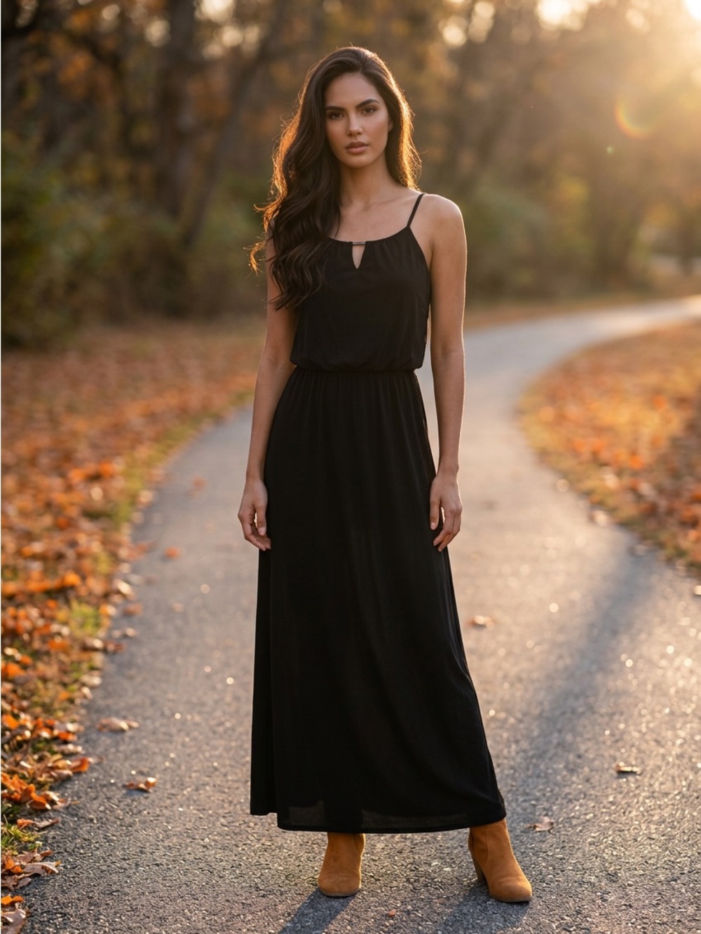 Style & Co. Black Spaghetti-Strap Maxi Dress